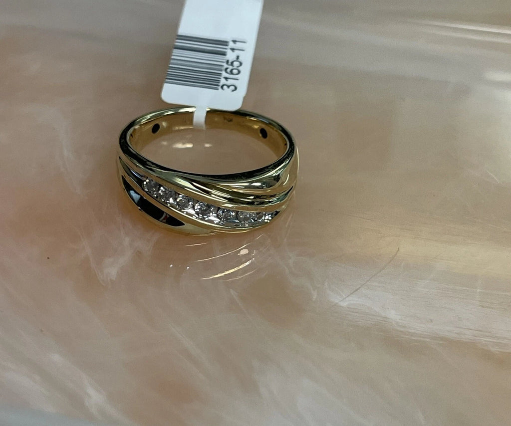 10K 4.80g Yellow Gold Men’s Diamond Band Ring Size 9 Classic!!!