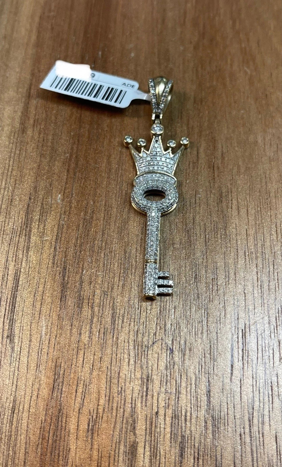 Crown Key Pendant Charm - 10k Yellow Gold (4.2G)