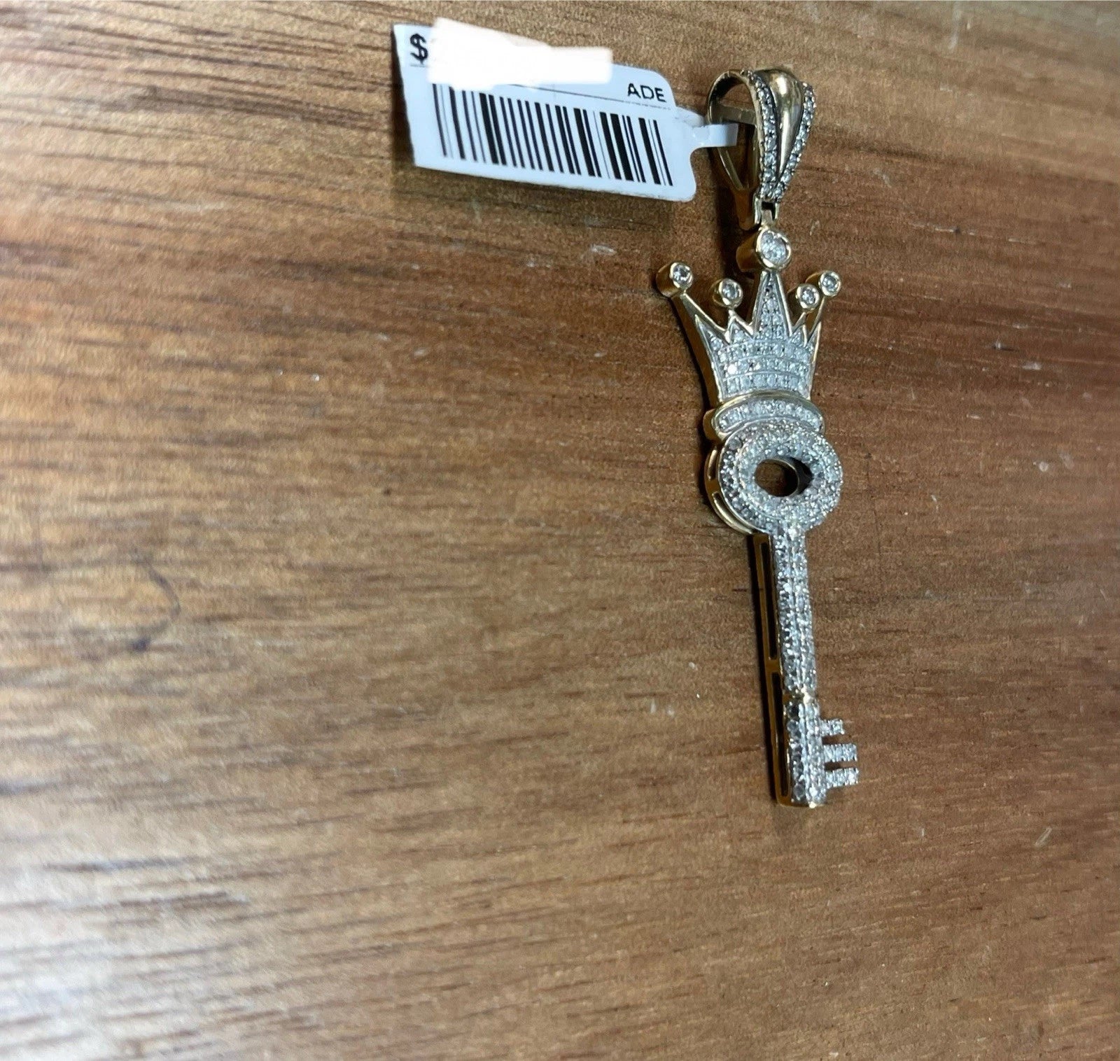 Crown Key Pendant Charm - 10k Yellow Gold (4.2G)