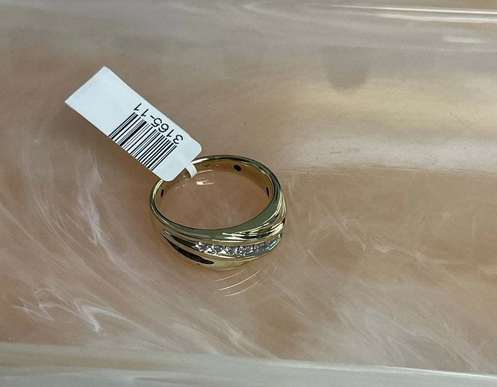 10K 4.80g Yellow Gold Men’s Diamond Band Ring Size 9 Classic!!!
