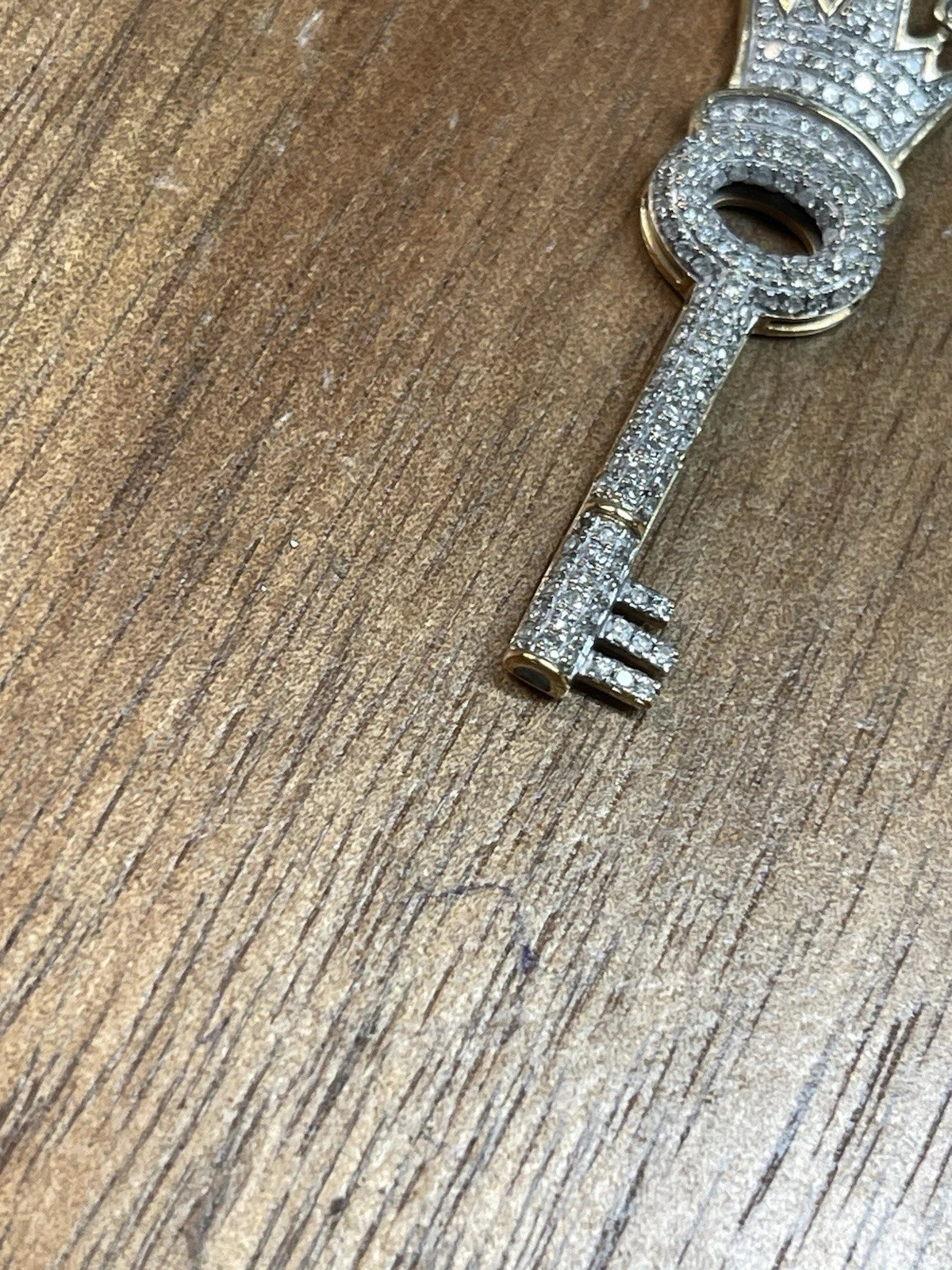 Crown Key Pendant Charm - 10k Yellow Gold (4.2G)