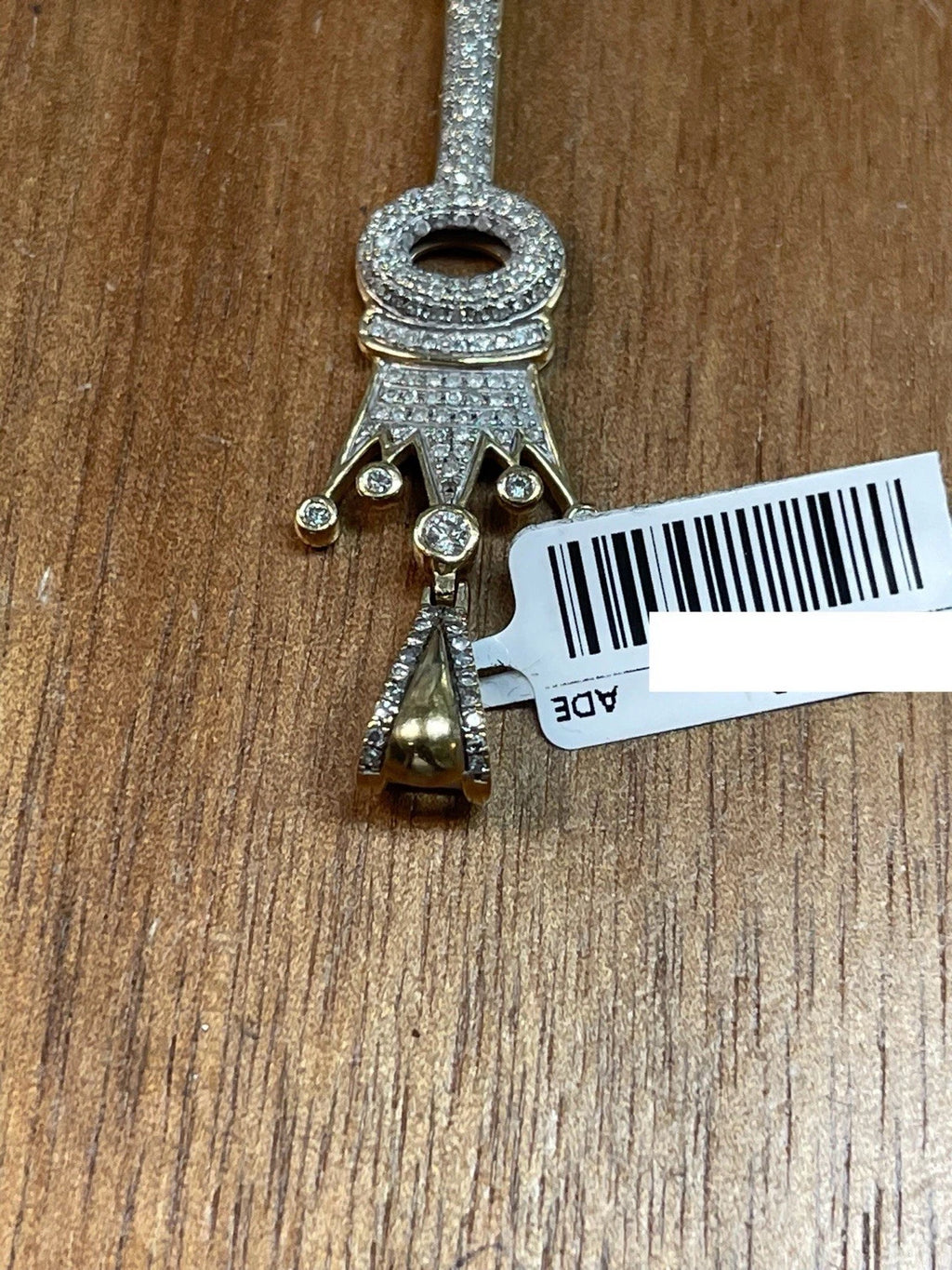 Crown Key Pendant Charm - 10k Yellow Gold (4.2G)