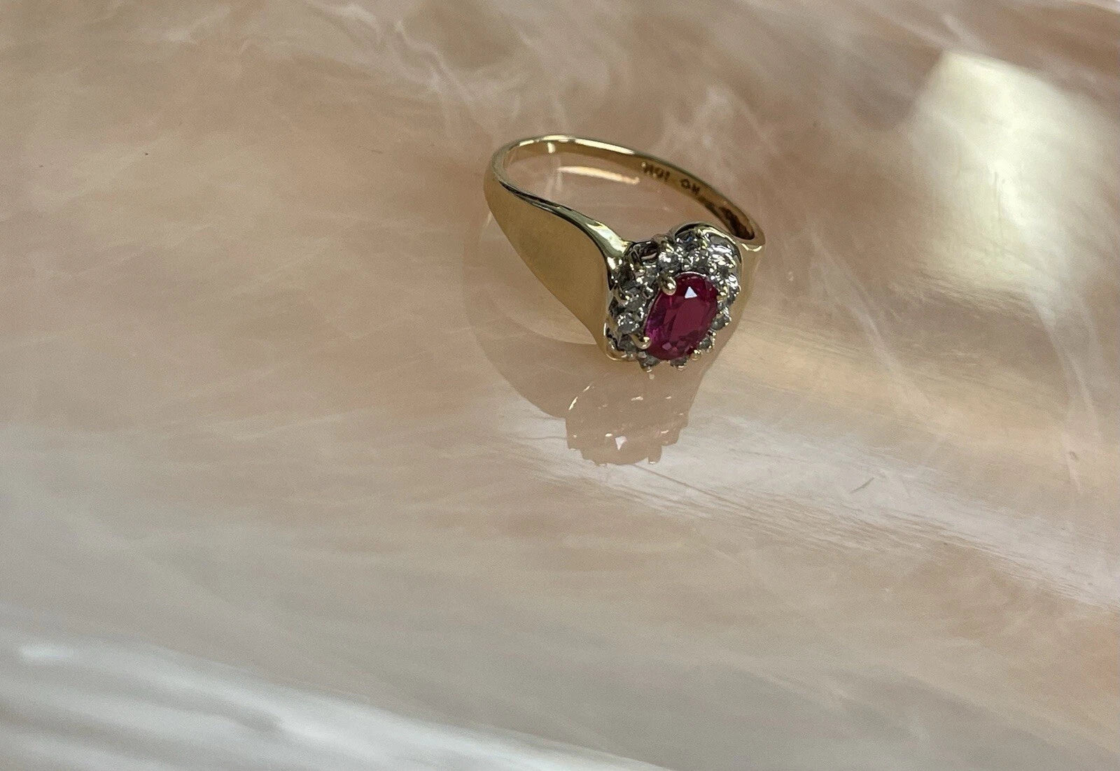 Ruby Ring with 10k gold women size 6.25