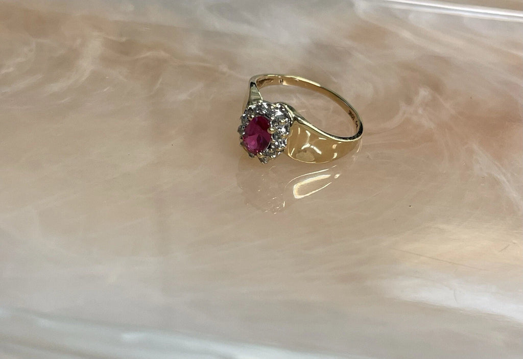 Ruby Ring with 10k gold women size 6.25