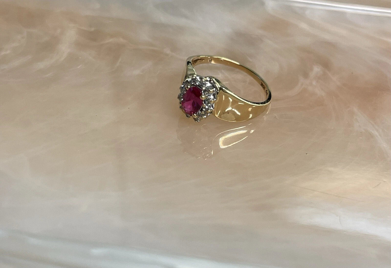 Ruby Ring with 10k gold women size 6.25