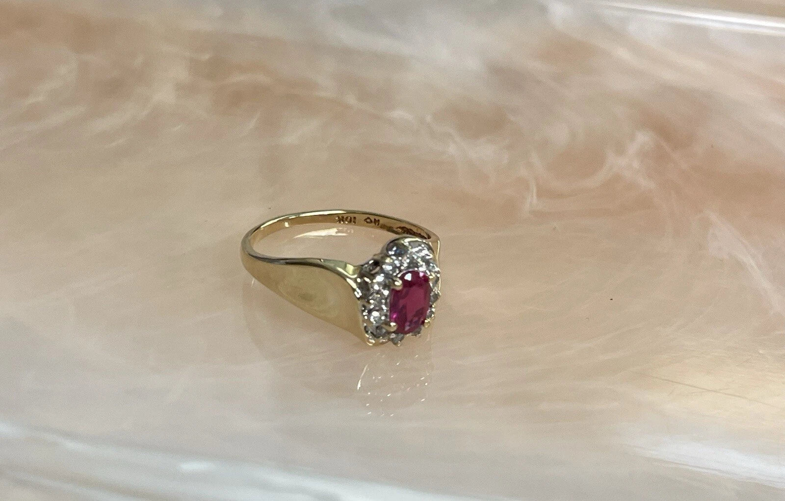 Ruby Ring with 10k gold women size 6.25