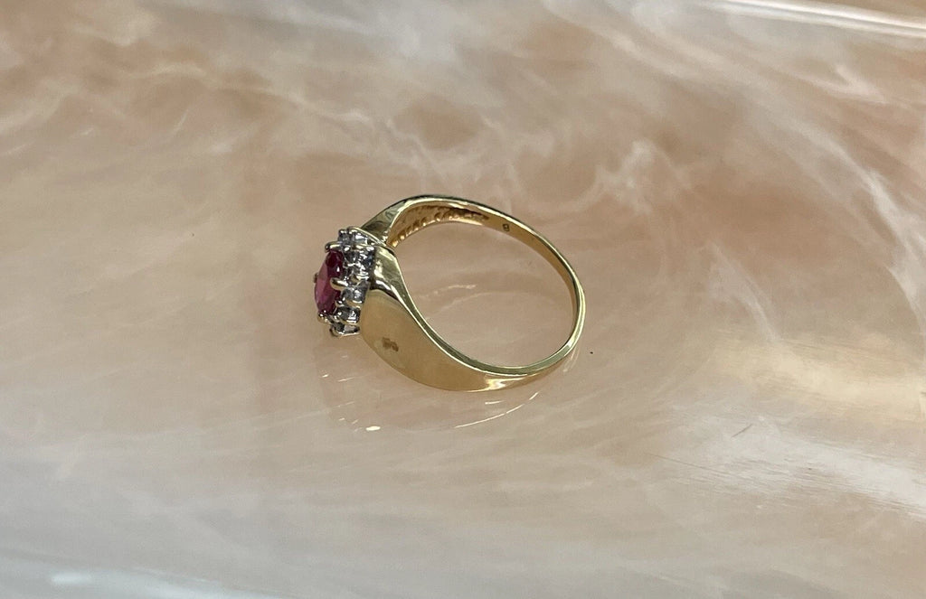 Ruby Ring with 10k gold women size 6.25