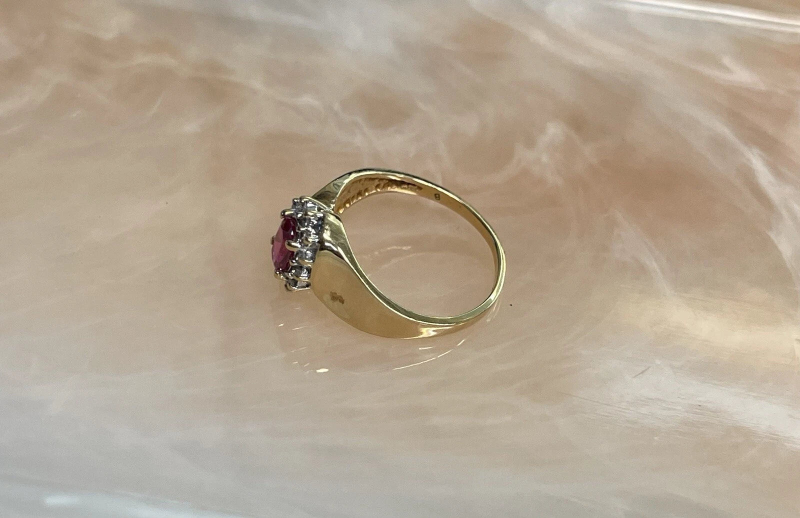 Ruby Ring with 10k gold women size 6.25