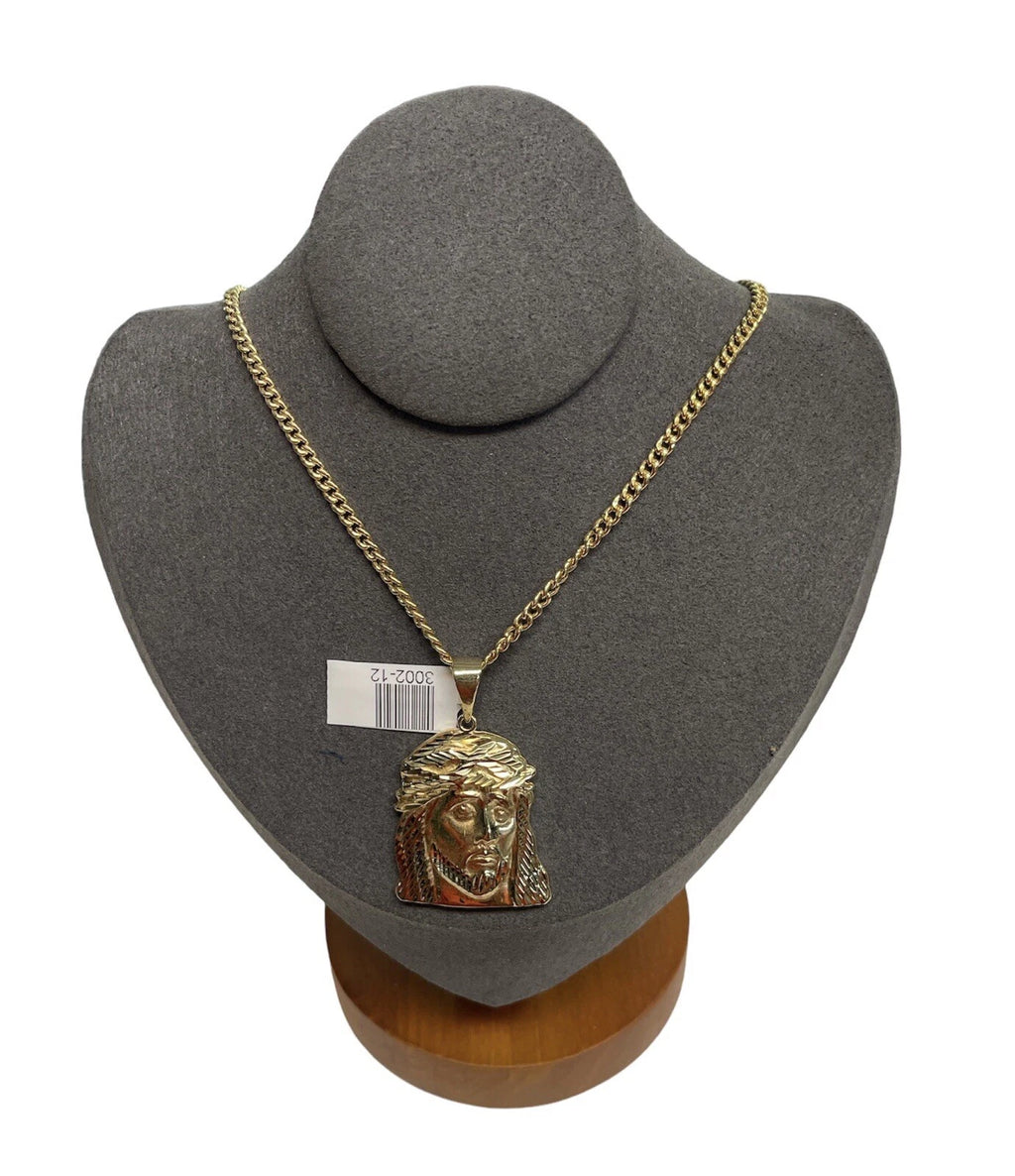 10K Yellow Gold Chain  4.40g (2.81mm) / Pendant 6.80g (24.25mm) 18 1/4 Length