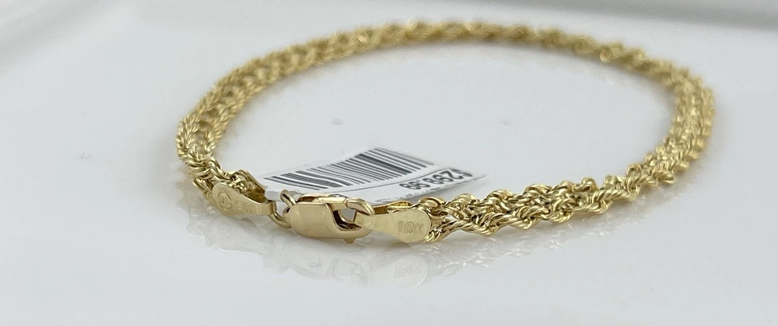 9.84K ITALY Solid Yellow Gold Braided Rope Chain 8” Bracelet 3.72mm
