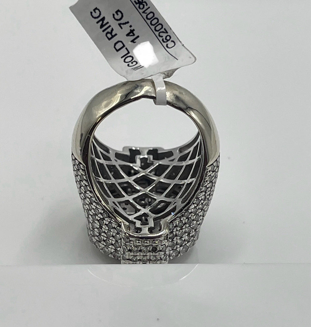 9.95K White Gold Mossanite 14.7g  Size 6.5 (22.27mm)