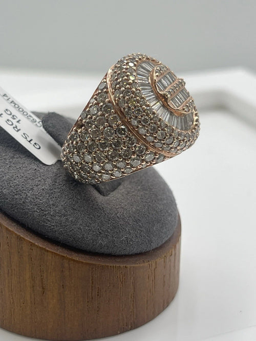 10K Rose Gold Diamond Wedding Band 15.1 Size 7.5  (20.54)