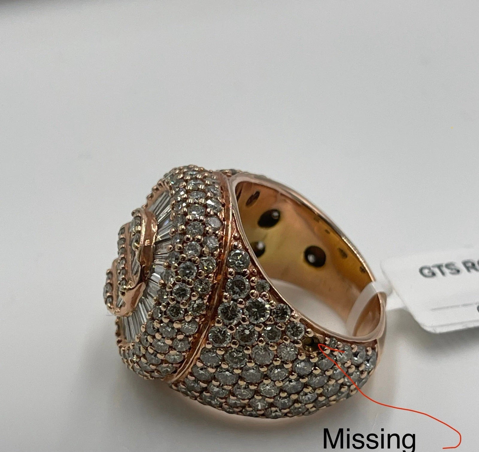 10K Rose Gold Diamond Wedding Band 15.1 Size 7.5  (20.54)