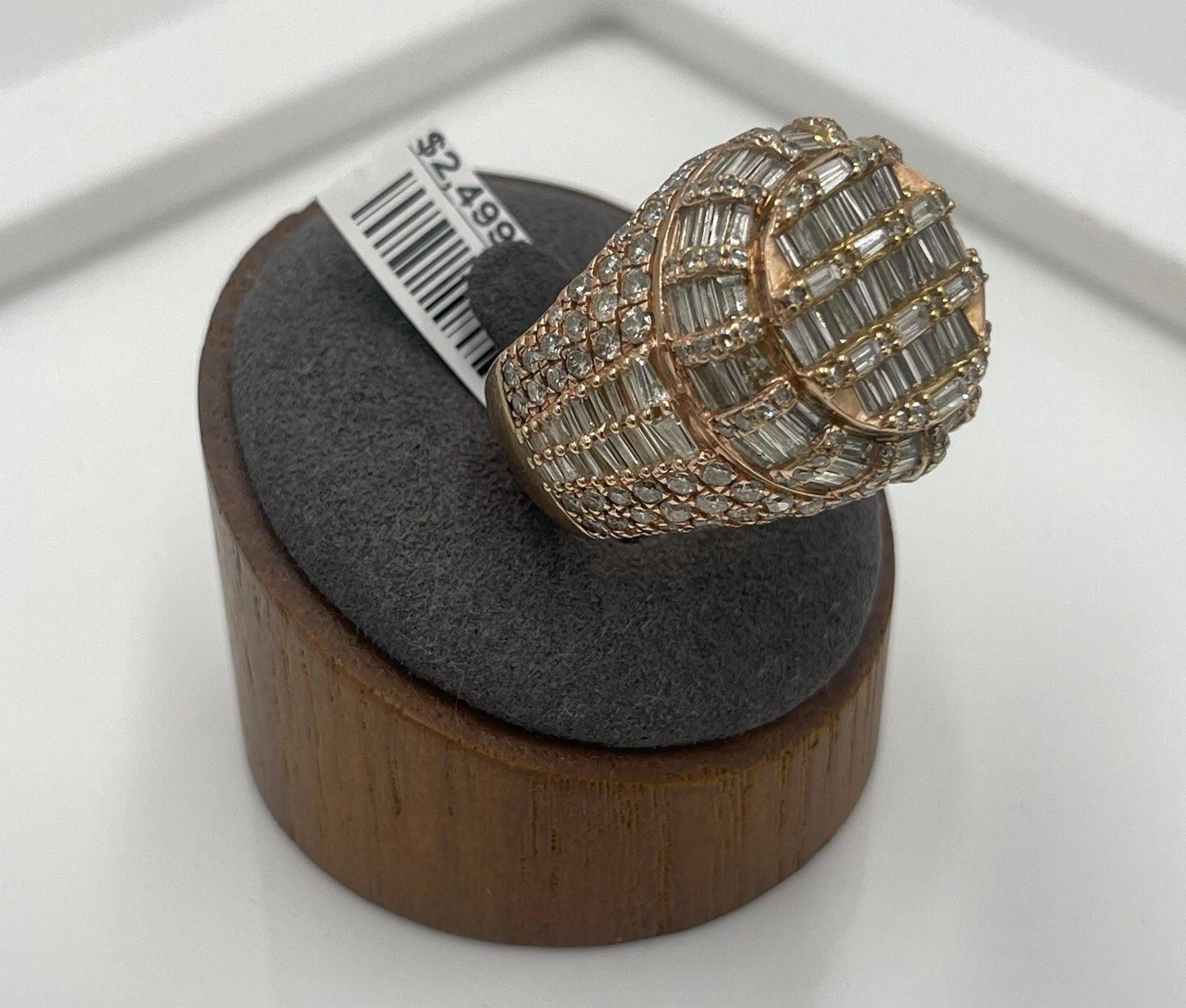 10K Rose Gold Diamond Wedding Band 16.2g Size 8.5 (21.43mm)