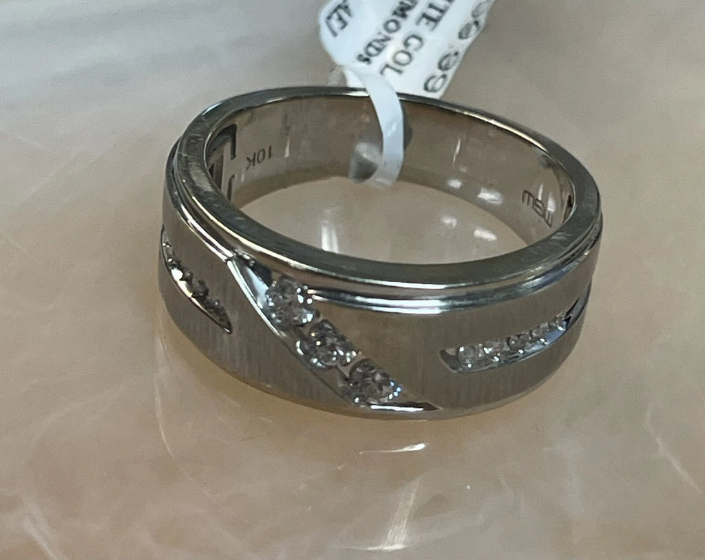 10K GOLD QUALITY DIAMONDS MENS RING BAND SIZE 9.5 (4.10g)