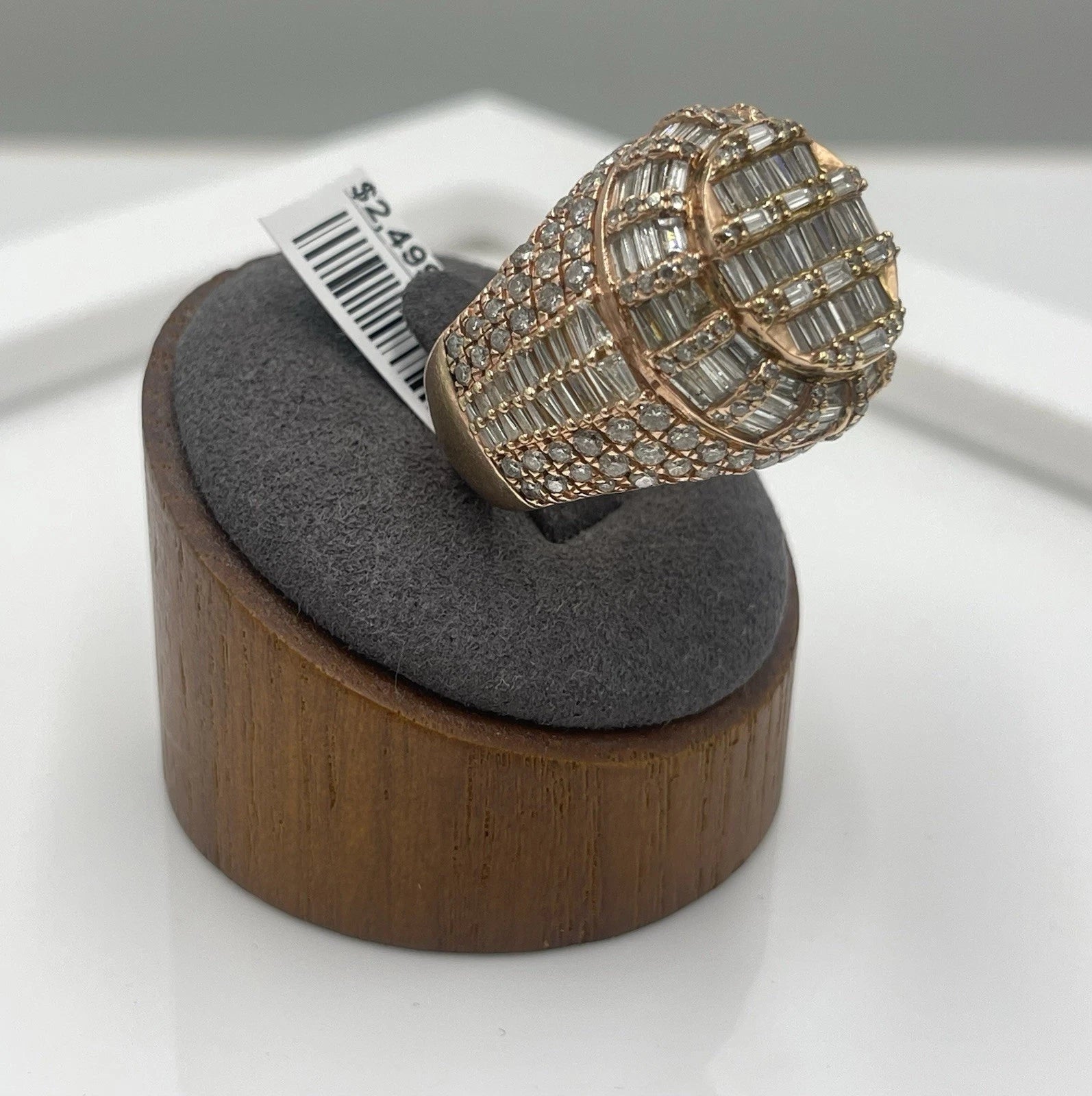 10K Rose Gold Diamond Wedding Band 16.2g Size 8.5 (21.43mm)